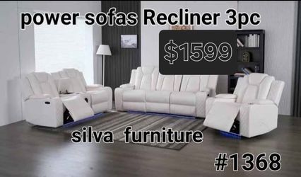 Sofas Set 3pcs Electrico Recliner Con Bocinas Bluetooth 