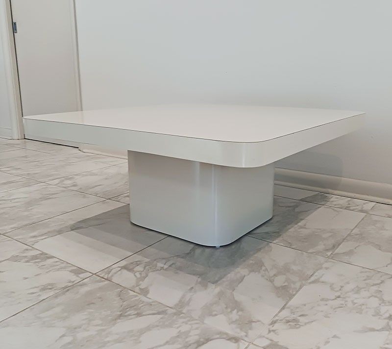 Vintage MCM Laminate Coffee Table 36” x 36”