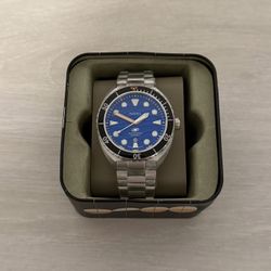 Fossil FS6064 Watch – New w/ Tags (Blue Dial, Stainless Steel)