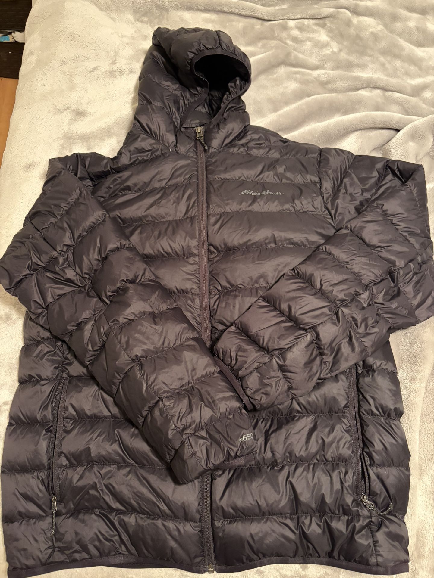 Black Puffy Jacket, Eddie Bauer