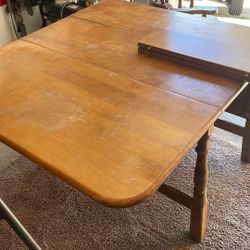 Drop Leaf Table And Two Captain Chairs
