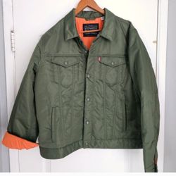 Men's Jacket XL Levi's Green Trucker New 