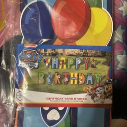 Paw Patrol Happy Birthday yard Sign