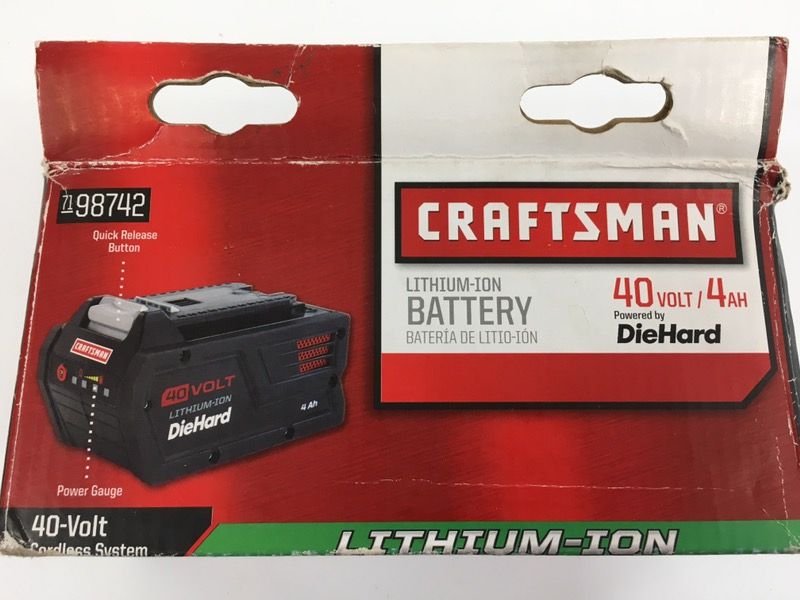 New-Open Box Craftsman 138.98742 Lithium Ion 40V 4 AH Battery 7198742