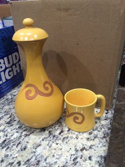 Moroccan antique table water bottle with cup