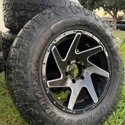 18 Inch 6 Lugs Wheels Chevy Silverado Tahoe Toyota Trucks Nissan GMC Sierra Escalade Rams And Tires
