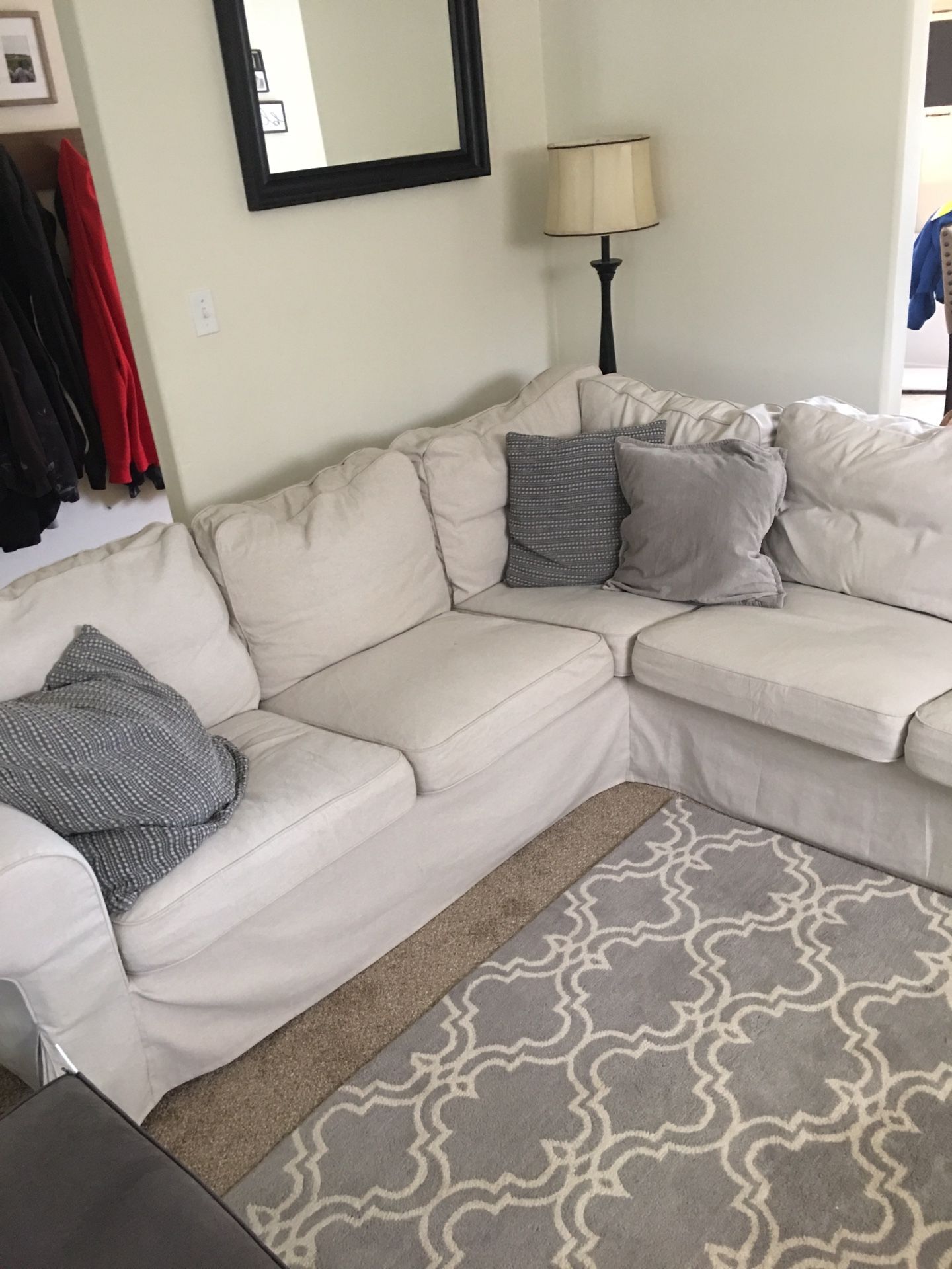 IKEA Ektorp sectional couch white/light beige