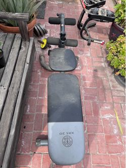 Weight rack, bench, weights