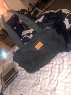 Pink duffel bag