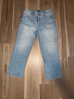 Express Women's Light Blue Straight Ankle Jeans