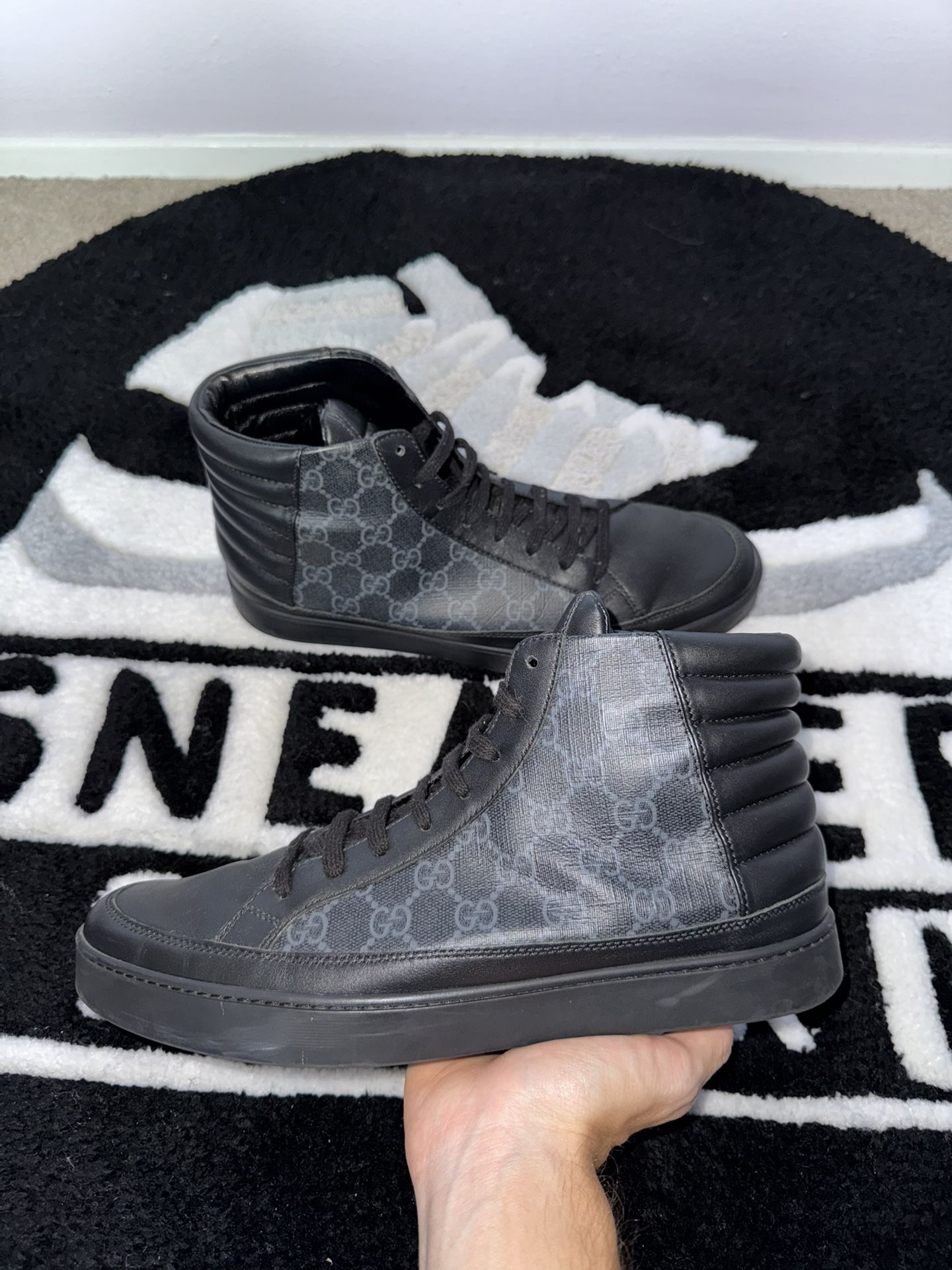 Gucci GG Monogram Logo Leather High Top (Size 9.5 UK = 10.5 US)