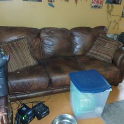 Leather Couch And Matching Love Sest