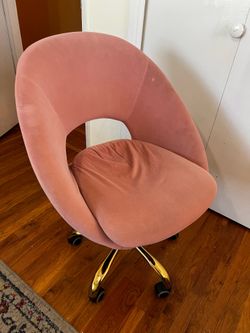 Pink Velvet Office Chair