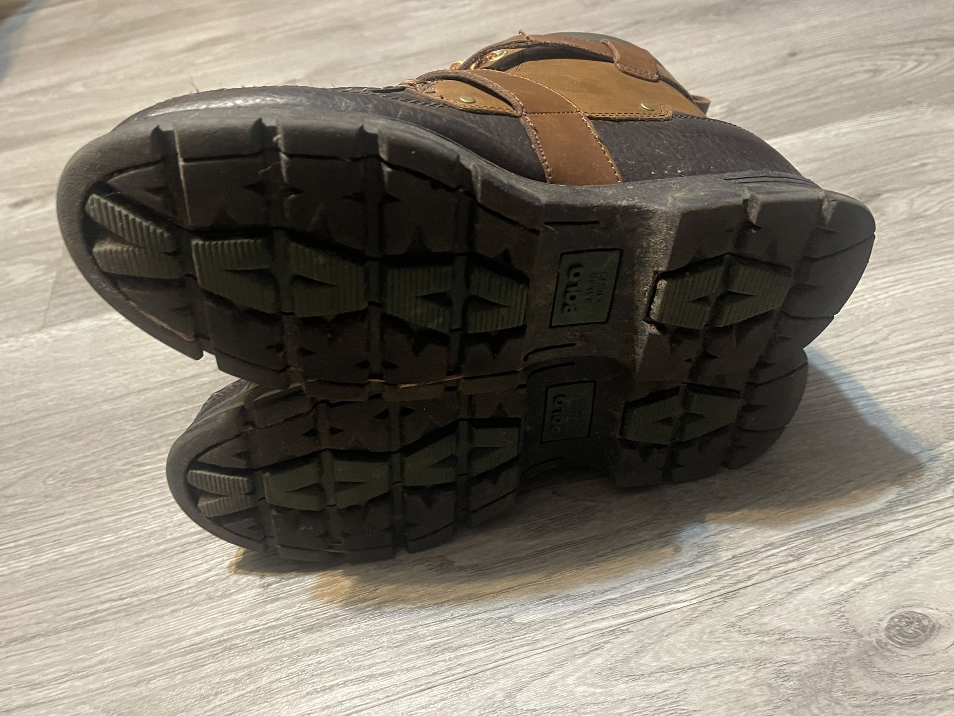 Polo Ralph Lauren Zig Zag II Brown Leather Buckle Strap Boots Mens 13D Polo Ralph Lauren Biker Boots for Men for Sale | Shop New  main image 4