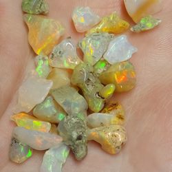 10pcs. Polished Ethiopian Fire Opal Crystals 