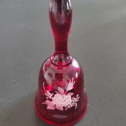 Fenton Red Hand Painted Bell