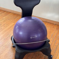 Gaiam Classic Balance Ball Chair – Ergonomic Stability Chair for Desk & Office | Yoga Ball Seat with Base