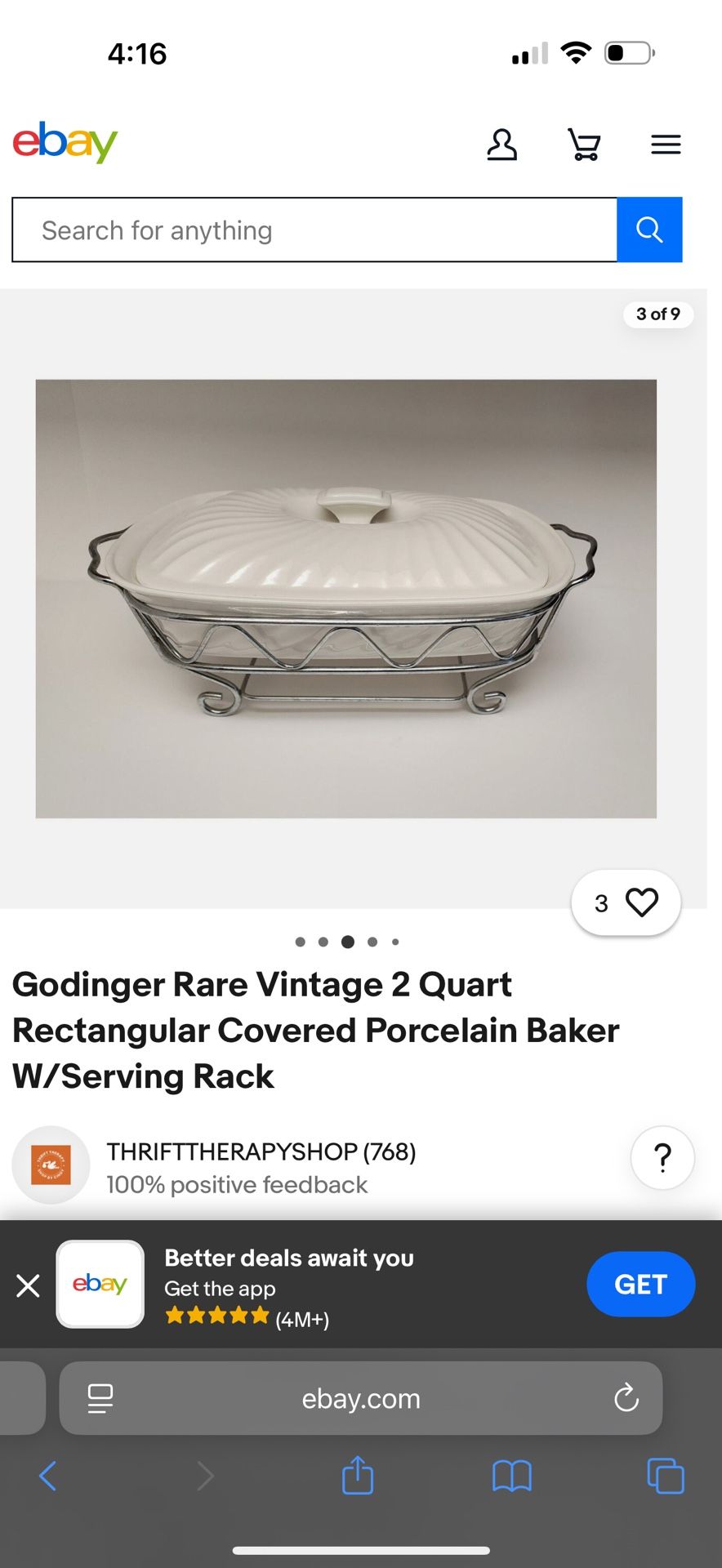 Porcelain Oven Dish 2qts