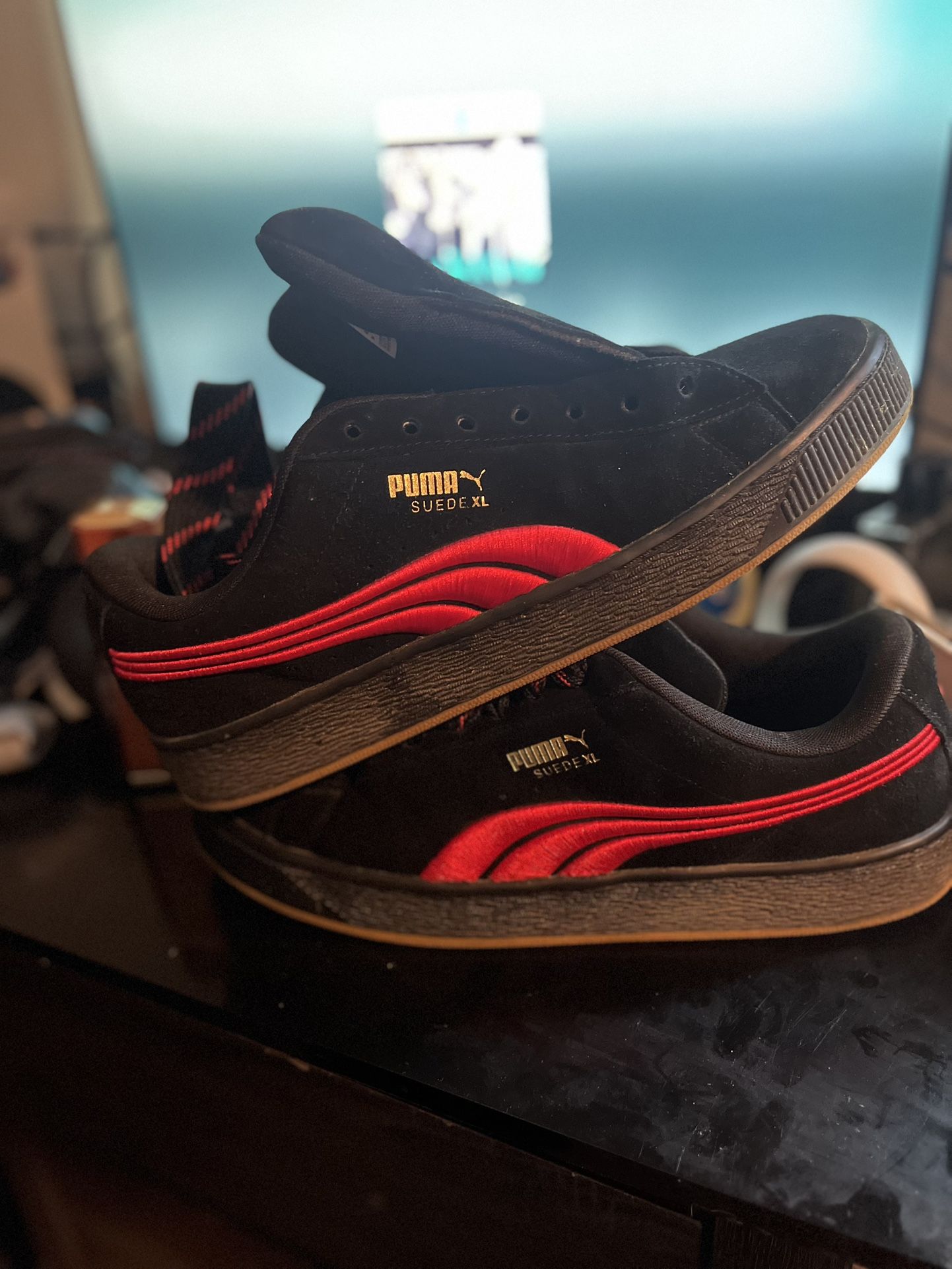 Puma Suede Xl Black And Red