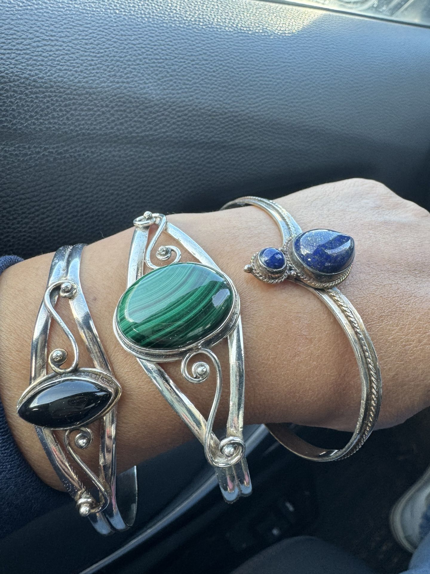 .925 Cuffs With Genuine Stones