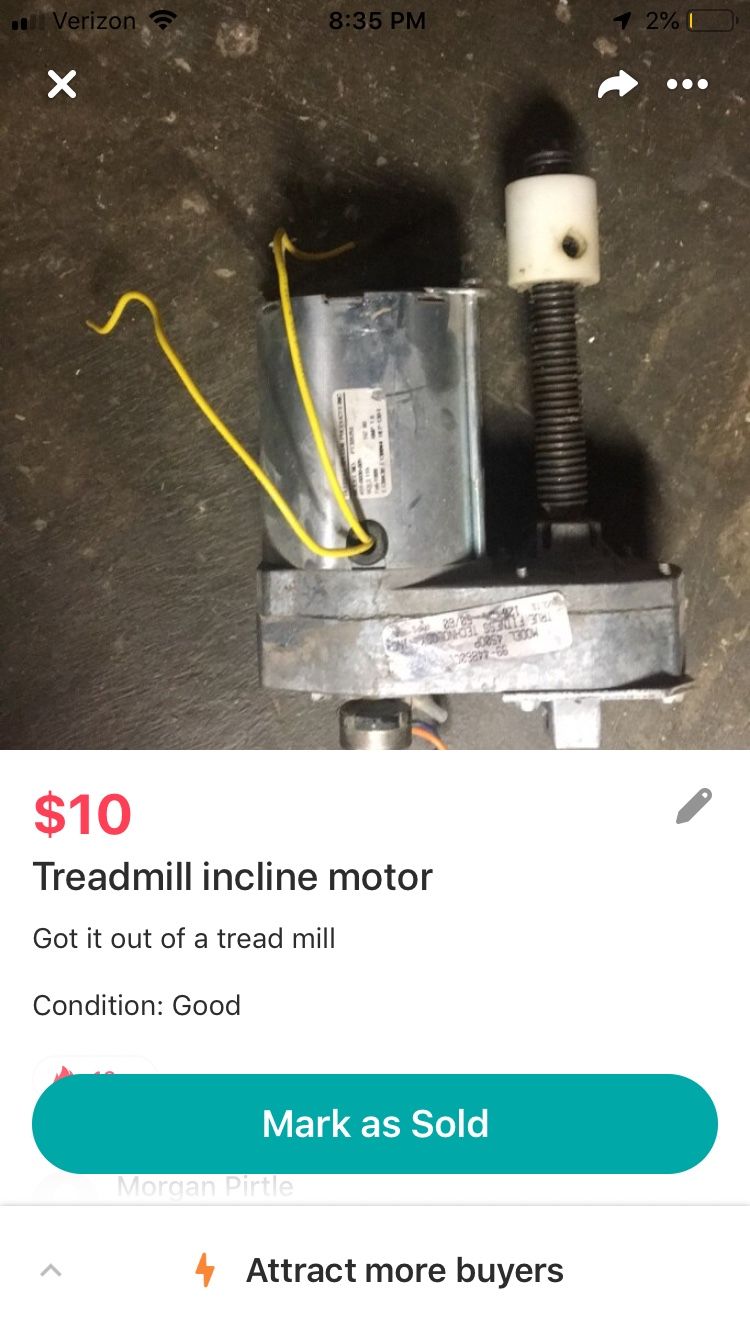 Treadmill incline motor