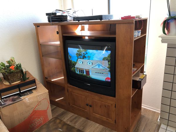 T V Component Stand W Glass Side Door N Shelf S For Sale In