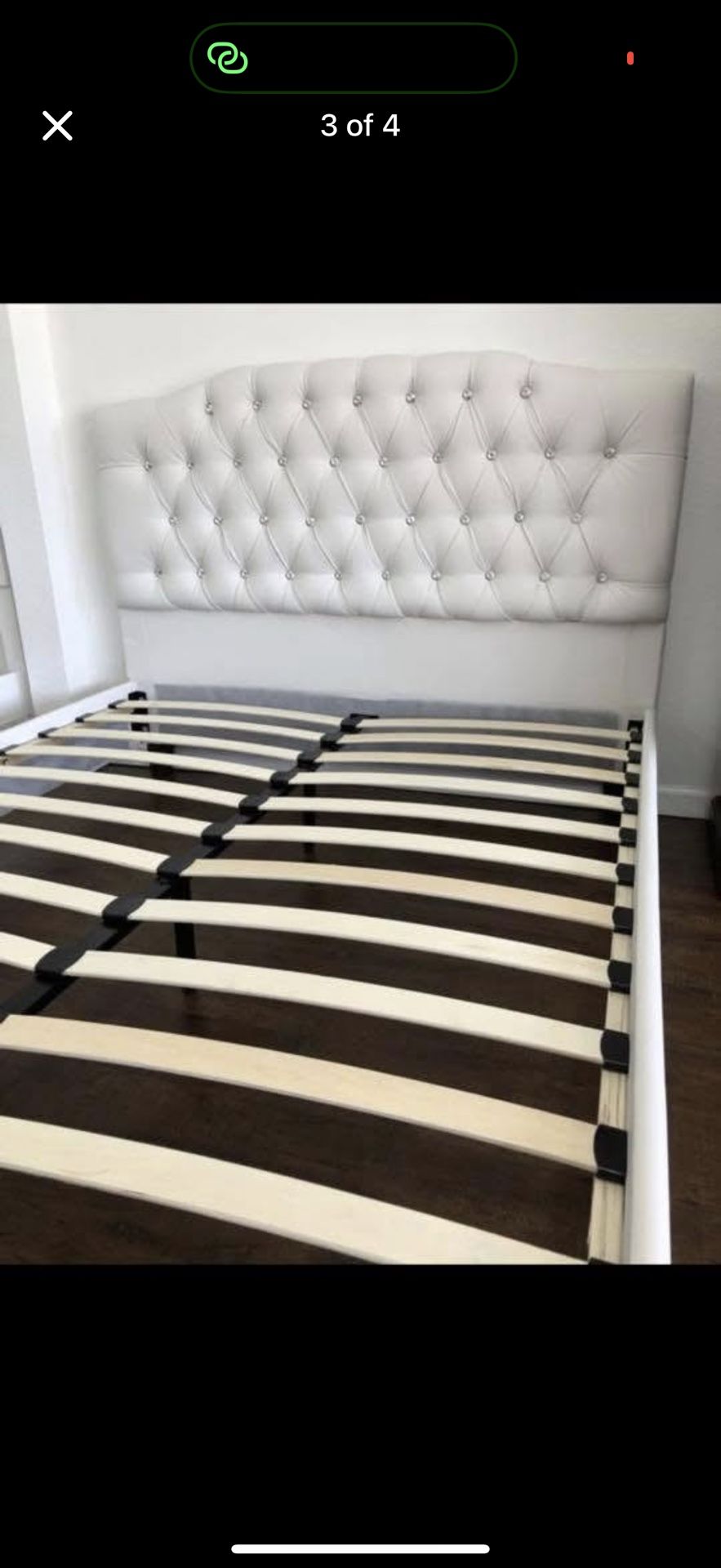 ✨ Queen Upholstered Platform Bed Frame – Tufted Crystal Headboard ✨ Upgrade your bedroom with this modern, glamorous queen bed frame! Features: •
