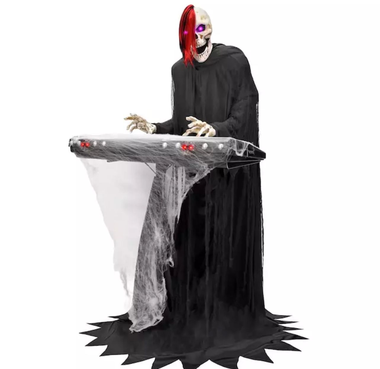 Haunted Living 6-ft Bluetooth Reaper Band LED Keyboard Player Animatronic