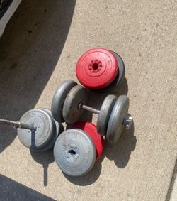 2 dumbbells with collars. 1 inch