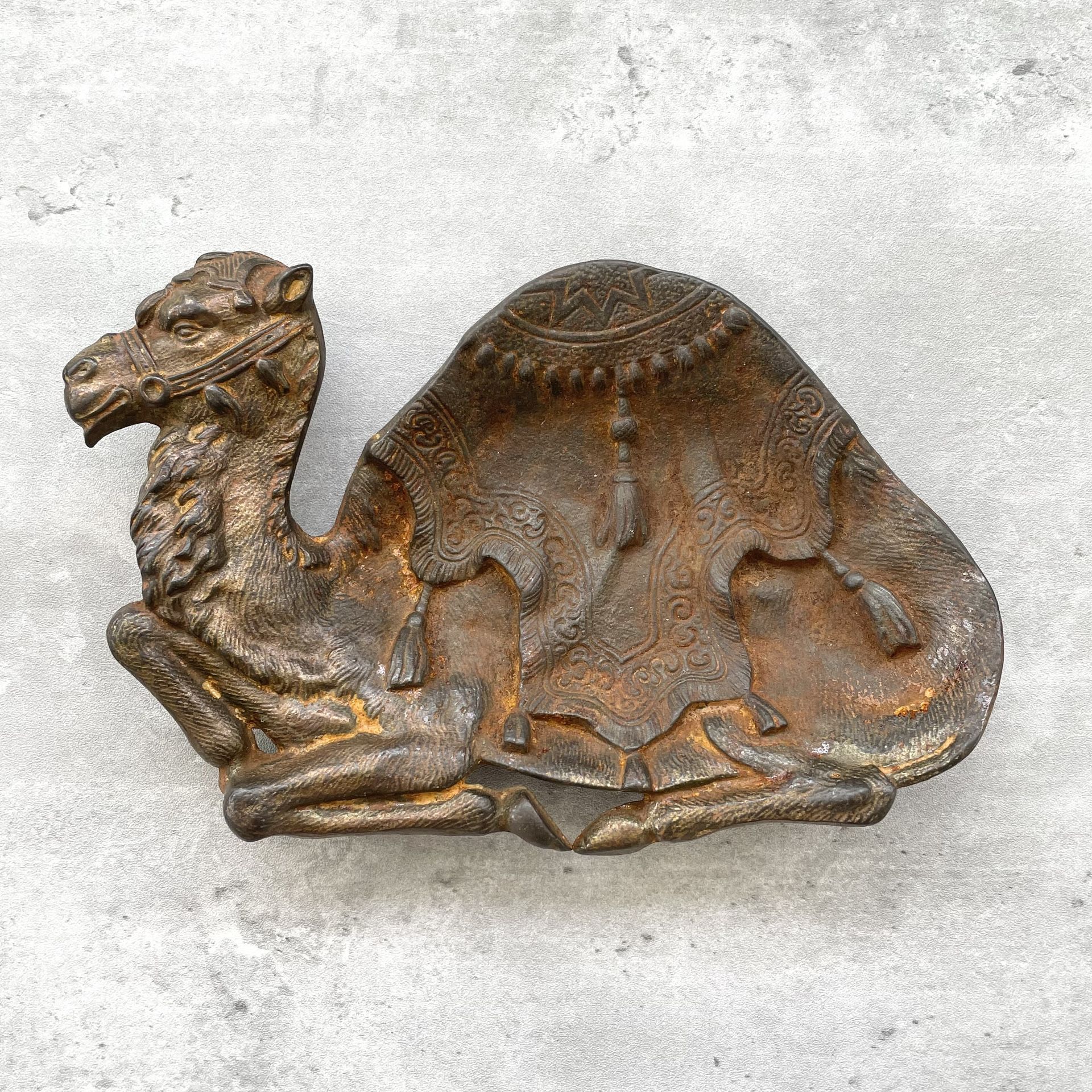Vintage Cast Iron Camel Shape Cigarette Ashtray