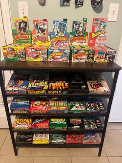 Nostalgic Junk Wax Baseball Card Display - 1987 to 1993 Topps, Fleer, Donruss, Upperdeck - Wax Boxes