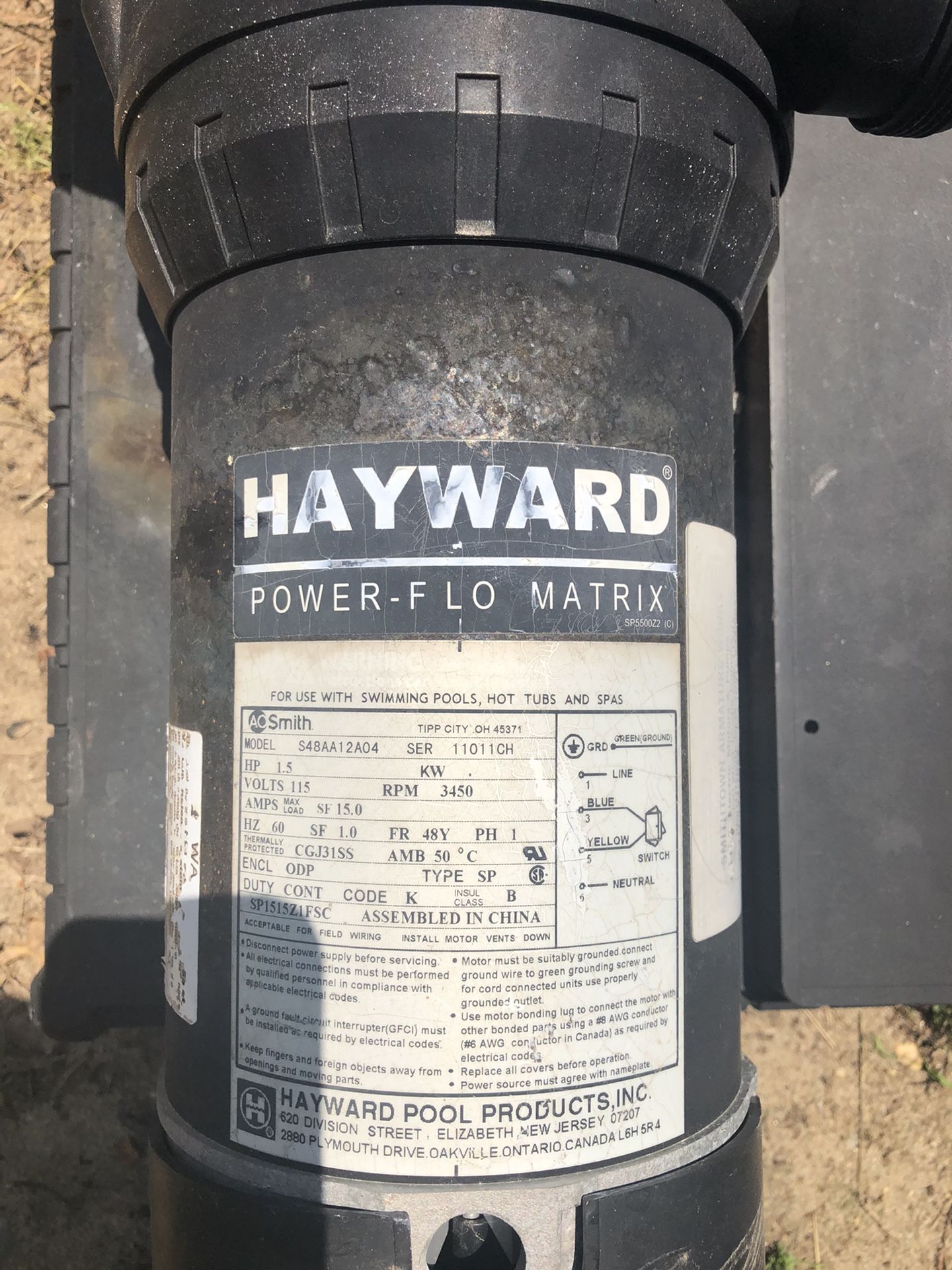hayward power flo matrix sp1510