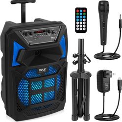 Pyle Portable Bluetooth PA Speaker System - 400W Outdoor Bluetooth Speaker Portable PA System w/Microphone in, 