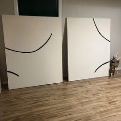 Large Modern Wall Art - Set Of Two (4ft X 5 Ft Each)