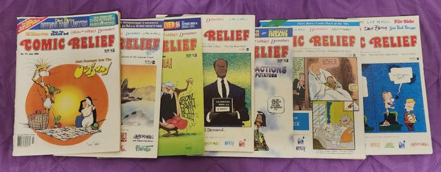 13 Comic Relief Magazines early to mid 90s & One 80s