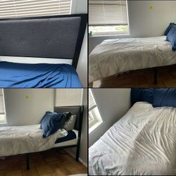 TWIN SIZE BED FRAME w/ MEMORY FOAM MATTRESS.