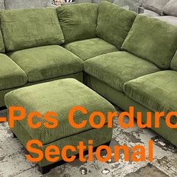 New Sage Corduroy Sectional Set (Finance and Delivery)