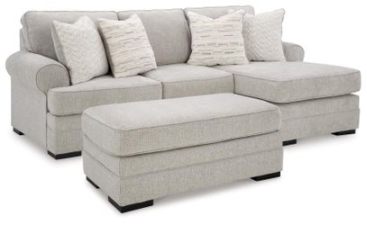 Eastonbridge Shadow Sofa Chaise and Ottoman