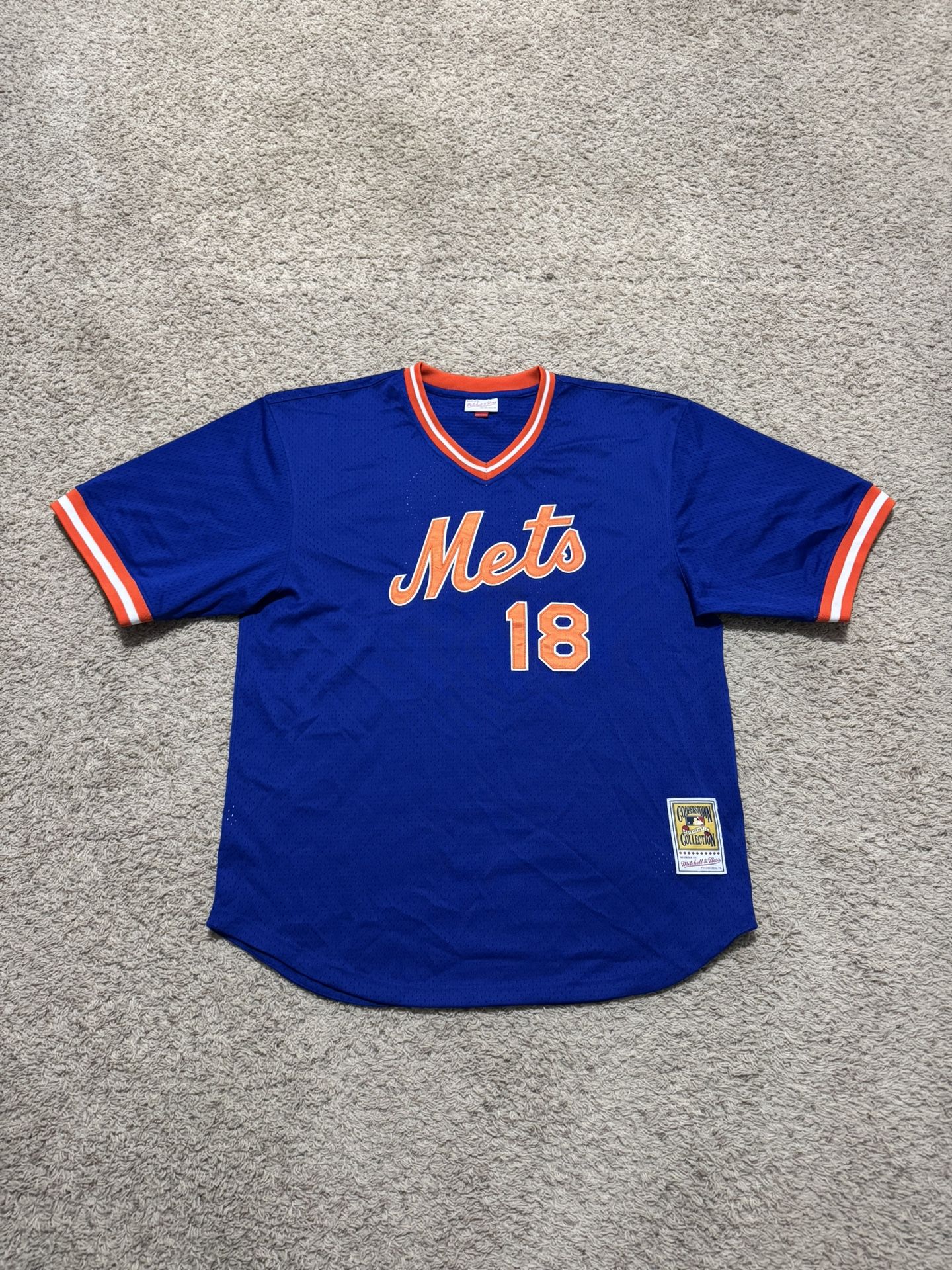 Mitchell & Ness NY Mets #18 Jersey Men’s XL Cooperstown Authentic Collection
