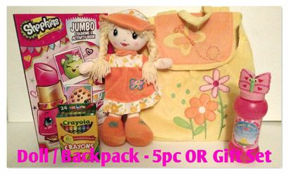 Doll & Backpack - 5pc Gift Set