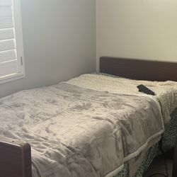 Twin Size Bed And Adjustable Memory Foam Mattress   