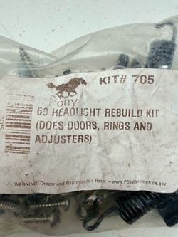 The Pony Enterprises PE705 Headlight Rebuild Kit for the 1969 Mustang