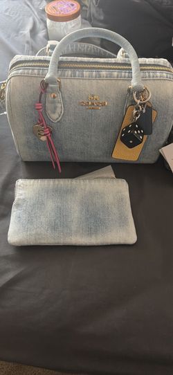 Coach loved denim small and medium Rowan with the large zip pouch