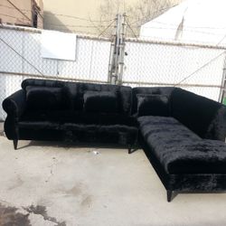 BRAND NEW 9x7ft and 7x9ft sectional CHAISE,  VELVET black fabric.  CUSTOM made available