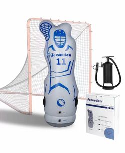 Jecarden Inflatable Lacrosse Goalie Lacrosse Shot Blocker Dodging Dummy for Lacrosse (Goal NOT Included) with Air Pump Lacrosse Training Equipment for