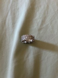 Silver Tone Wide Band Ring