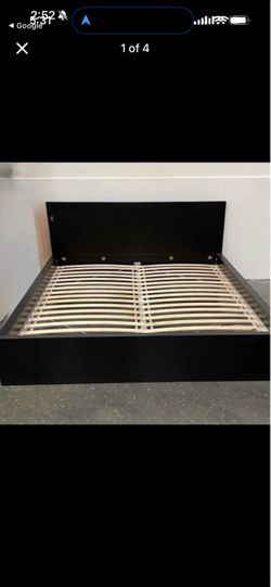 IKEA MALM King Size Bed Frame Black-Blown with New Luröy Slatted Base Very Good Condition