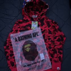 Red Bape Hoodie Zip Up