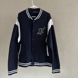 Navy And White Polo Ralph Lauren Varsity Jacket 