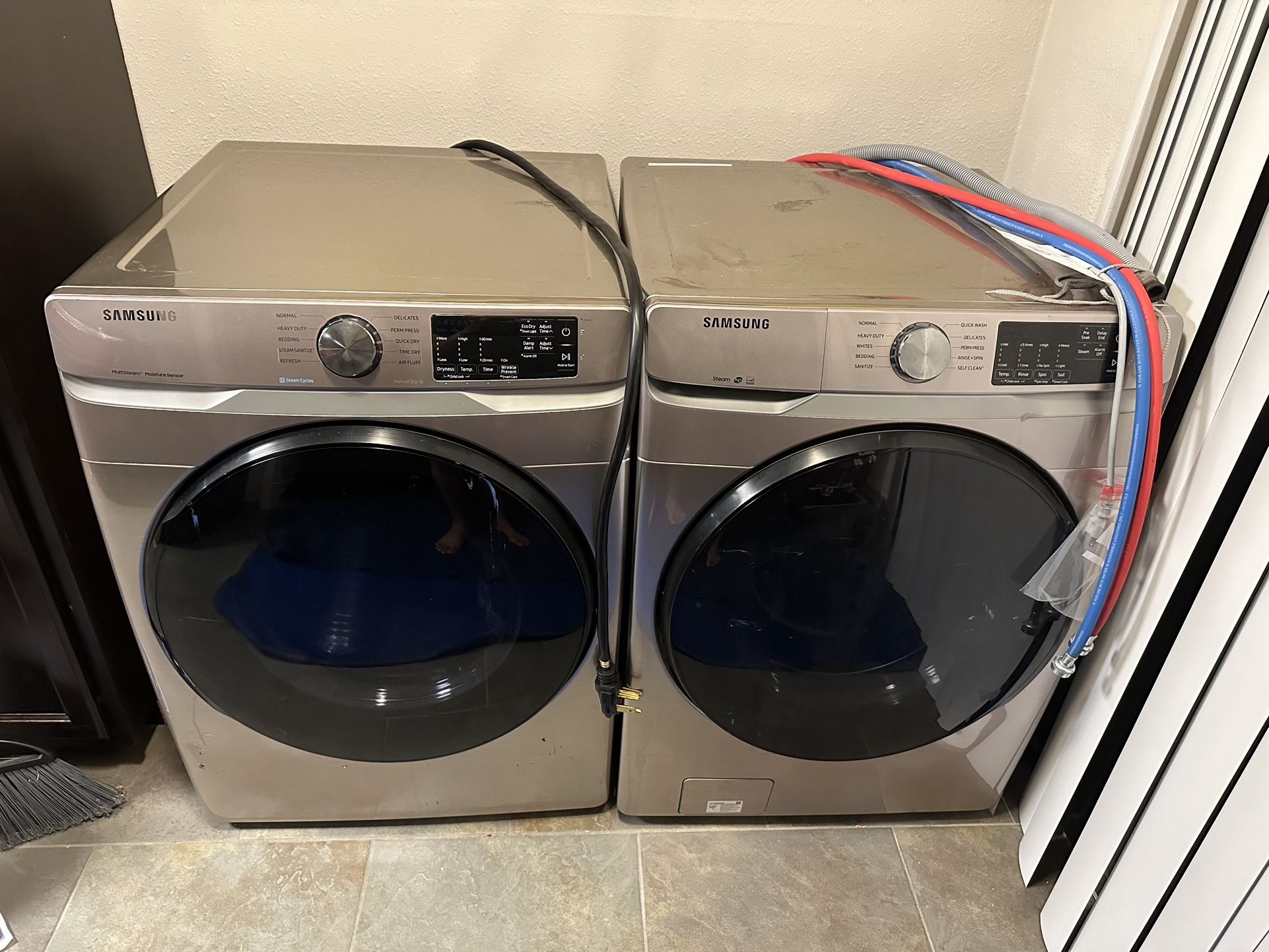 Champagne Color Samsung, Washer, And Dryer